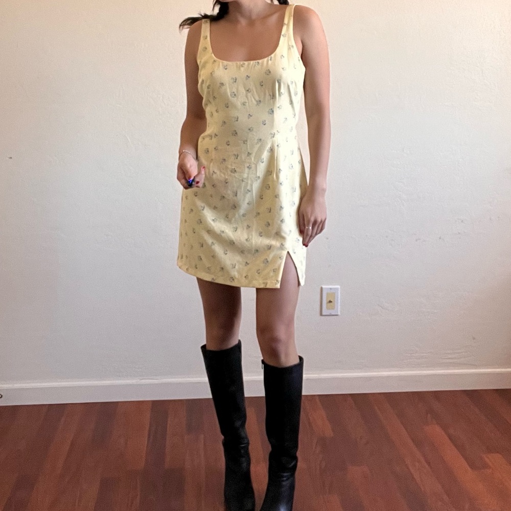 Abercrombie Soft Yellow Floral Mini Dress